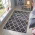 Waschbarer Kurzflor Teppich mit Anti-Rutsch | Flauschiger Flachflor für Badezimmer, Kinderzimmer oder Flur Läufer | Anthrazit
